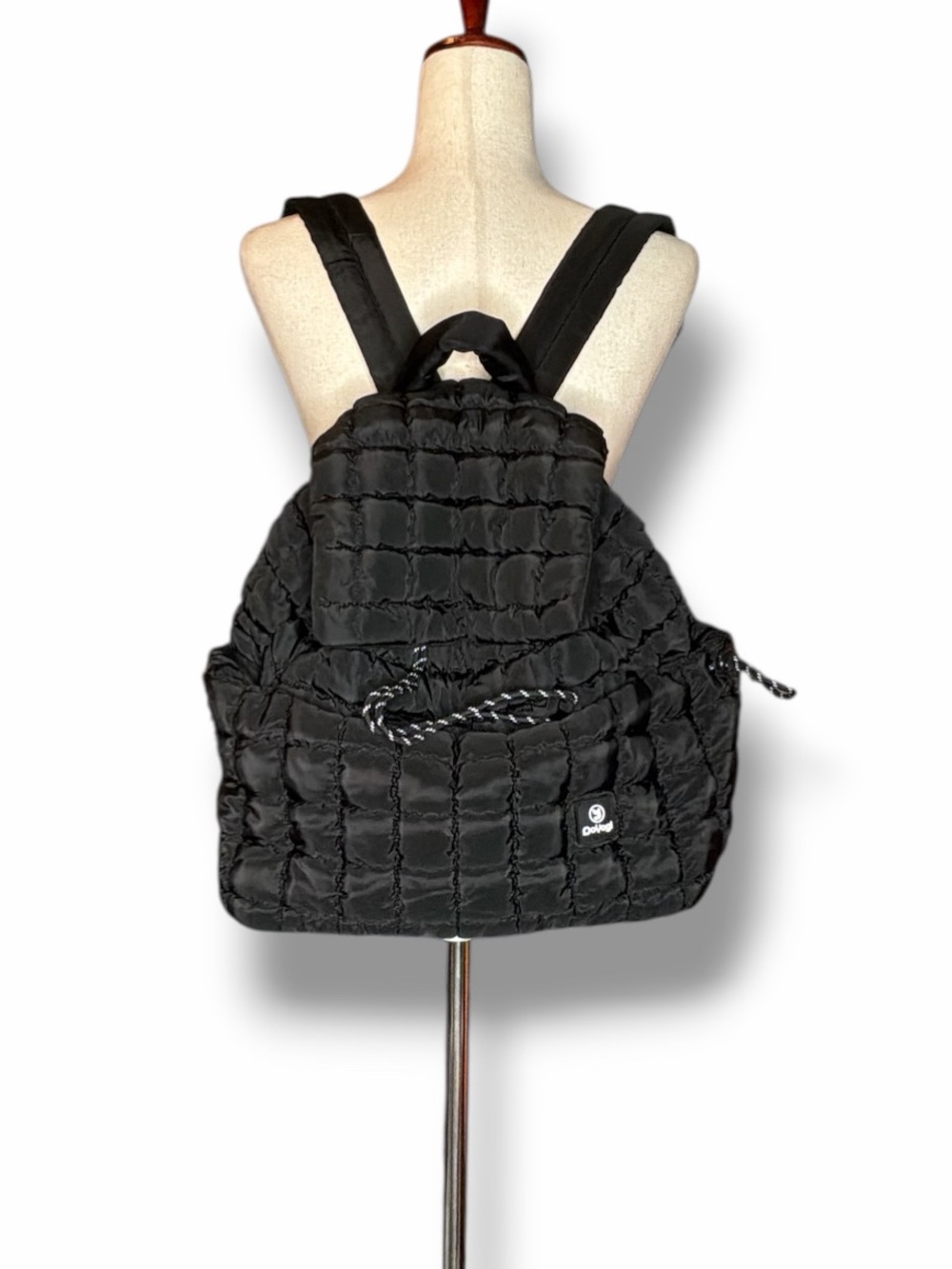 DoYogi Black Quilted Flap Top Backpack